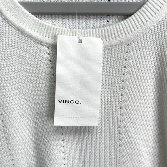 Vince Sweater Women's Large White Side Zip Crewneck Pullover NWT - Picture 3 of 8